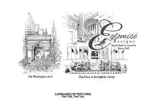Eglomise Designs Landmarks of New York City Antique