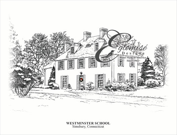 \Westminster School (CT) ~ Pratt House Winter~ Antique