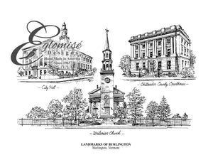 Burlington Vermont Landmarks ~ Antique
