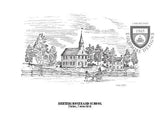 Eglomise Designs Darien Meeting House and School ~ Antique