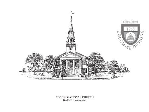 Eglomise Designs Guilford Congregational Church ~ Antique