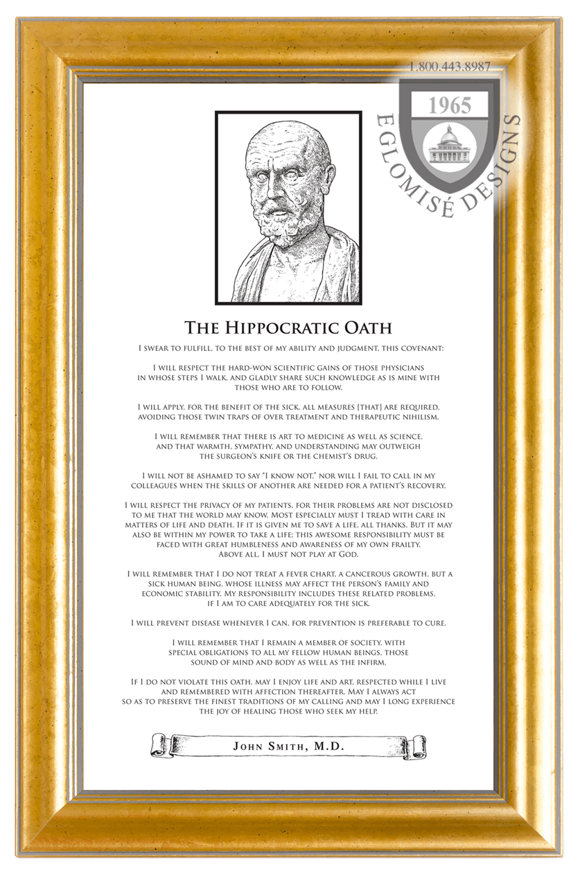 The Hippocratic Oath ~ Antique – Eglomise Designs