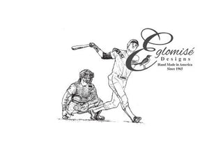 Eglomise Designs Old Fashioned Baseball "Batter up" ~ Antique