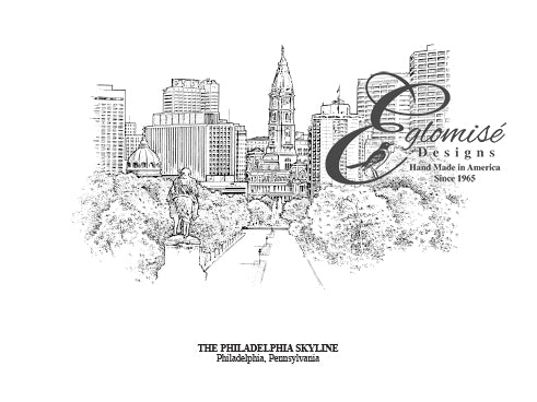 Eglomise Designs Philadelphia Pennsylvania Skyline Antique